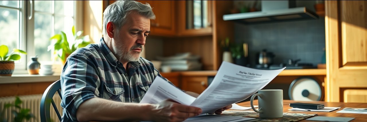 Man reviews Tennessee concealed carry laws at home kitchen table in morning light